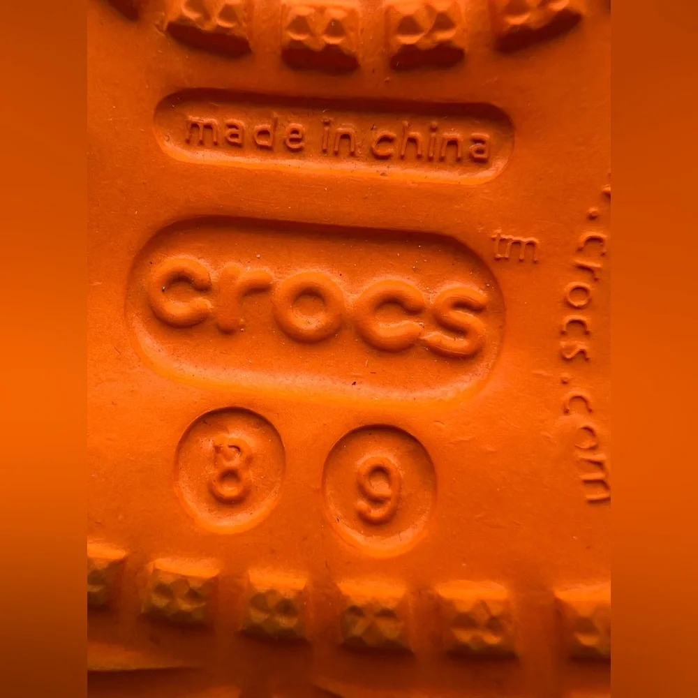 Crocs Kids Orange and Blue Sandals- Size:8/9,‎ Pre- Owned